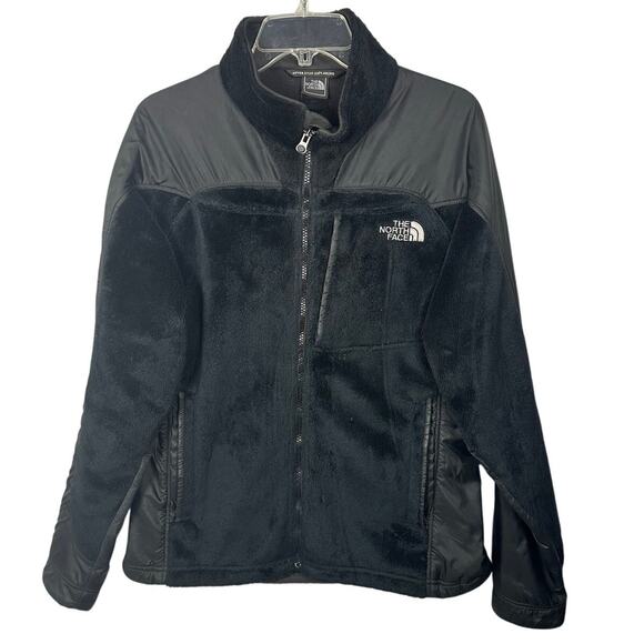 The North Face Black Wind Stopper Y2K Sherpa Fuzzy Jacket Women's Large - Picture 1 of 8
